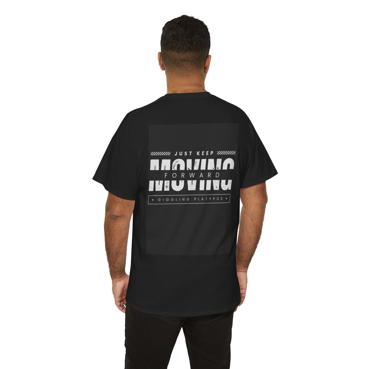 Motivational Unisex Heavy Cotton Tee - Just Keep Moving Forward, Inspirational Gift, Fitness Apparel, Casual Wear, Everyday Style